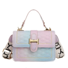 2021 New in Stock Girls Small Square Shoulder Bag Rainbow Colorful Fashion Women Crossbody Bag Handbags